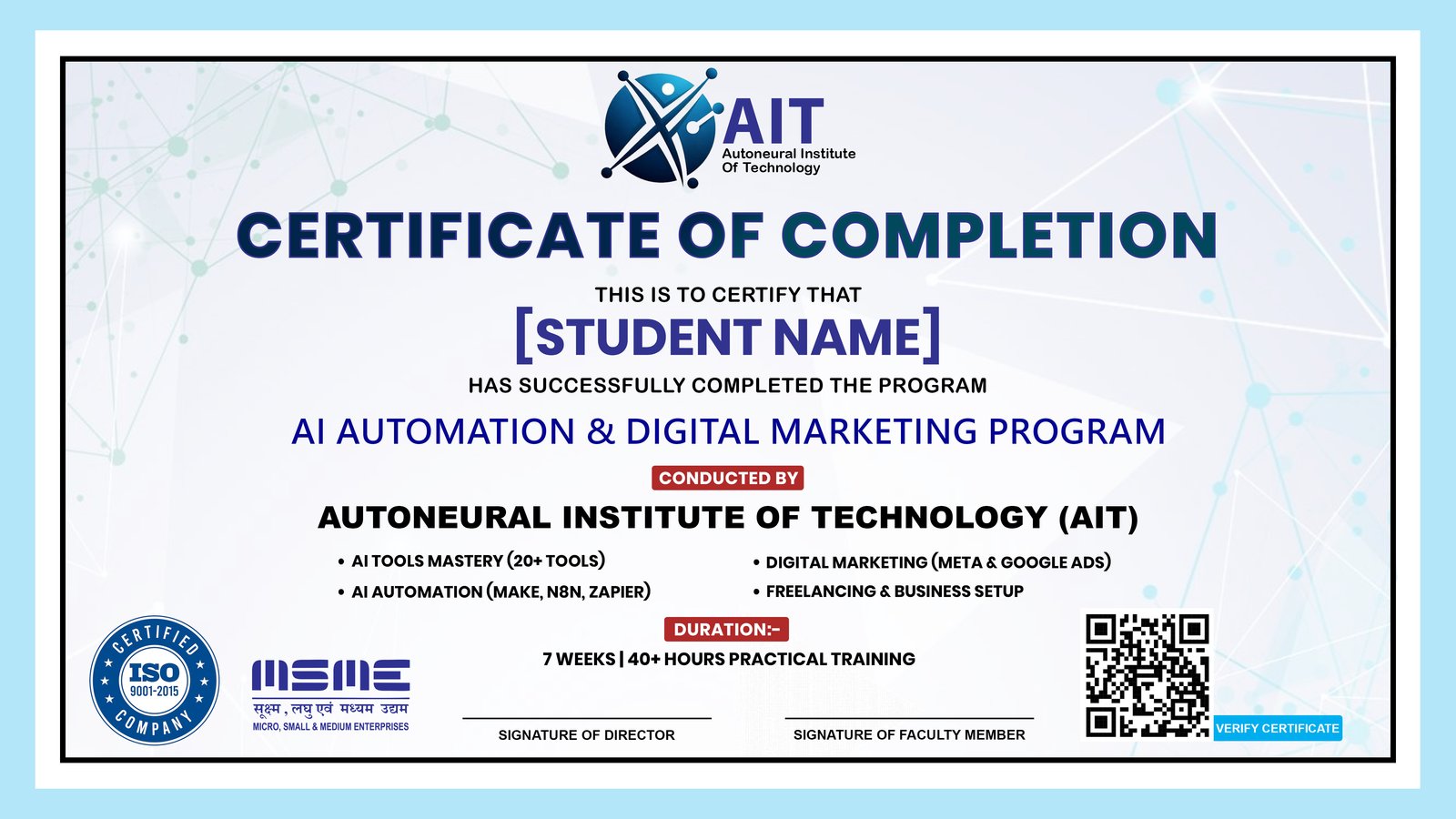 AIT Masterclass Certificate